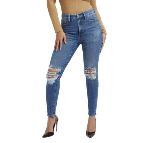 NEW Good American Good Legs High Waist Distressed Skinny Jeans Size 4/27 - Picture 1 of 9